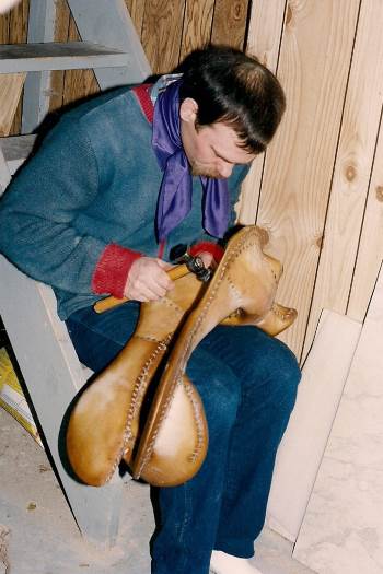 2014 August 15 6 pounding saddle trees in basement.jpg