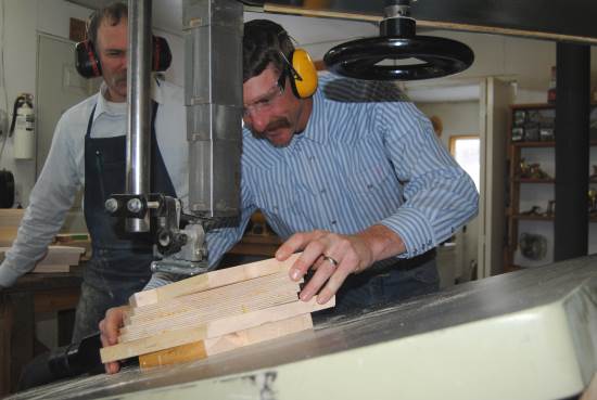 2016 July 26 3 Dusty Smith cutting out part of a saddle tree.jpg