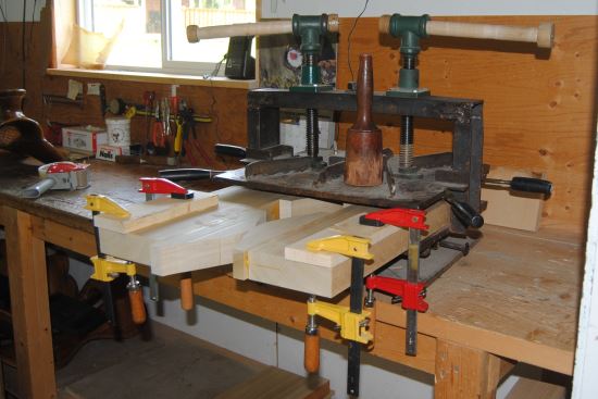 2014 June 12 3 saddle tree bars being glued up.jpg